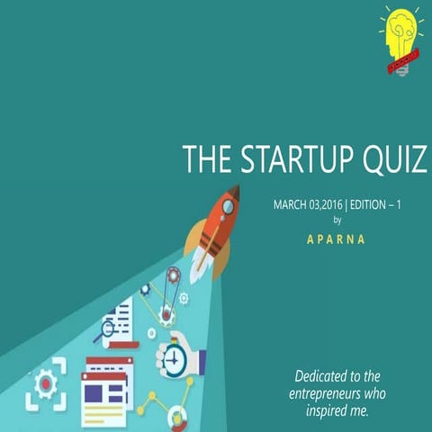 Startup Quiz - Edition 1 - TAPMI - ESPRIT