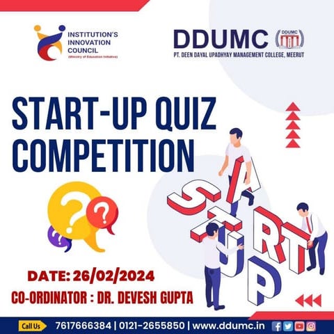 Start Up Quiz Based on Questions related to start ups.pptx