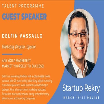 Are you a Marketer? Market yourself to success! Startup Rekry