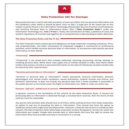 Startups  - data protection