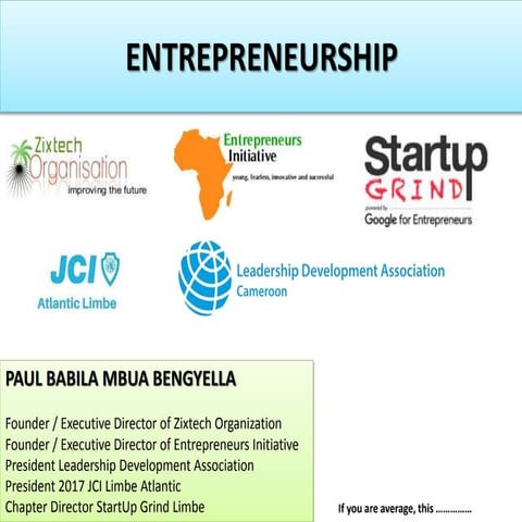 Startups and entrepreneurship