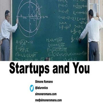 Startups and You