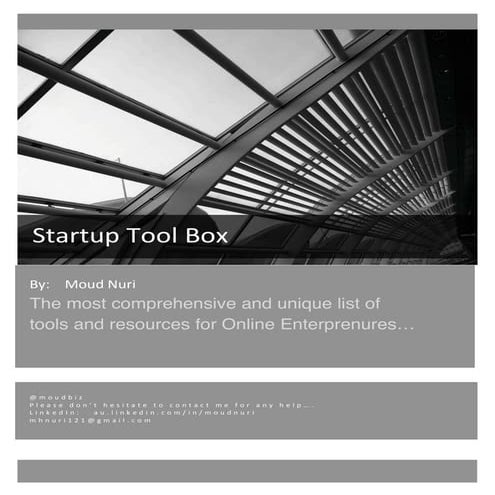 Startup toolbox for Entrepreneurs and Business Managers...
