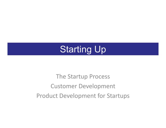 Startup University - 3. Starting Up