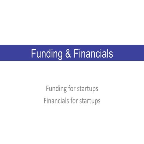 Startup university - 5. funding & financials