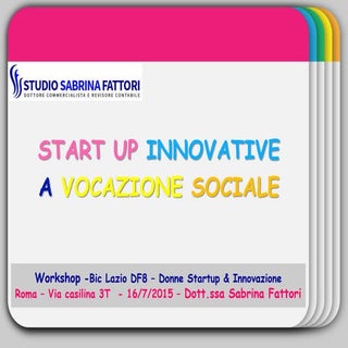 Startup vocazione sociale
