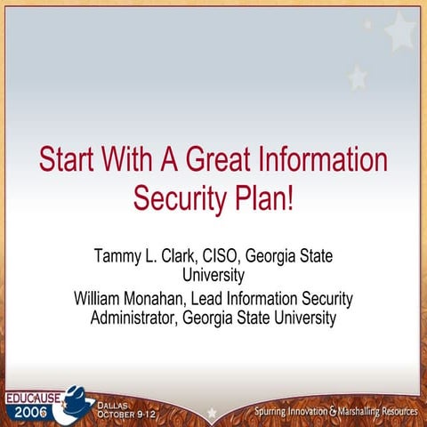 Start With A Great Information Security Plan!