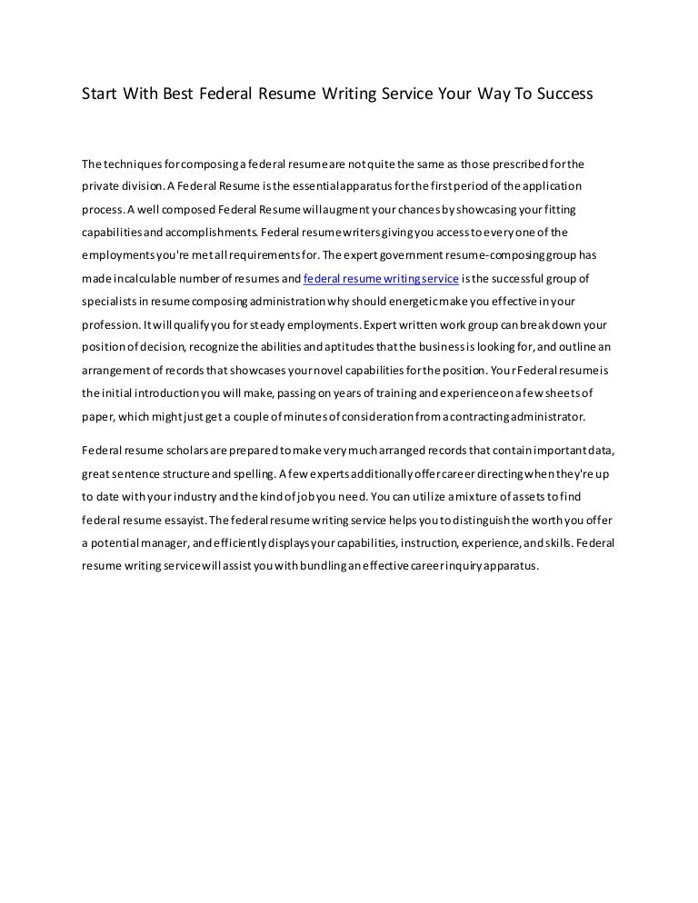 Best resume writing services 2014 federal