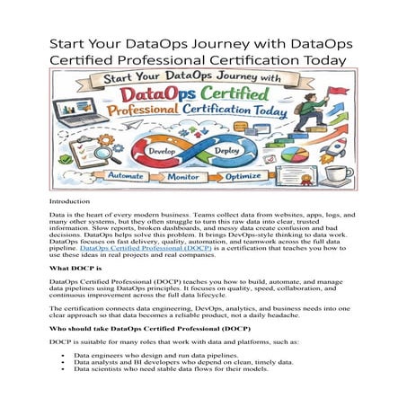 Start Your DataOps Journey with DataOps Certified Professional ...