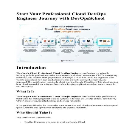 Start Your Professional Cloud DevOps Engineer Journey with DevOpsSchool ...