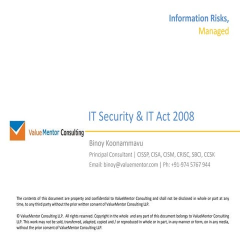 India Start-ups IT Security & IT Act 2008