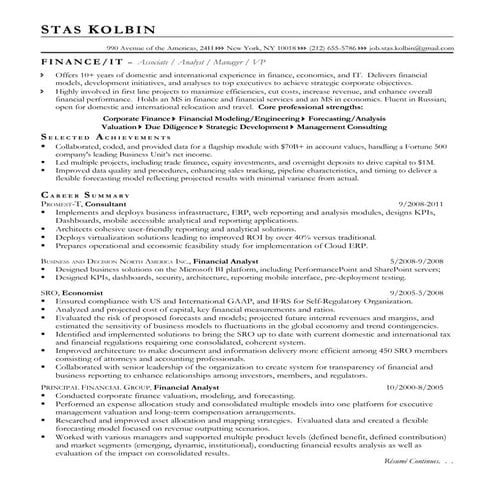 Stas kolbin cv