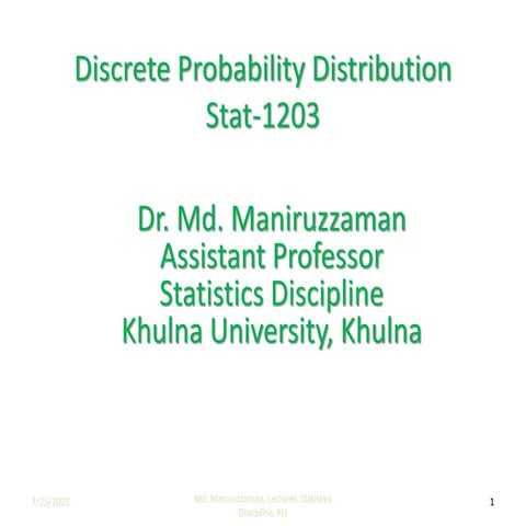 this is a presentation of discrete probability