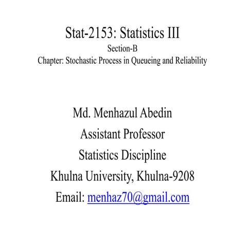 Stat 2153 Introduction to Queiueng Theory