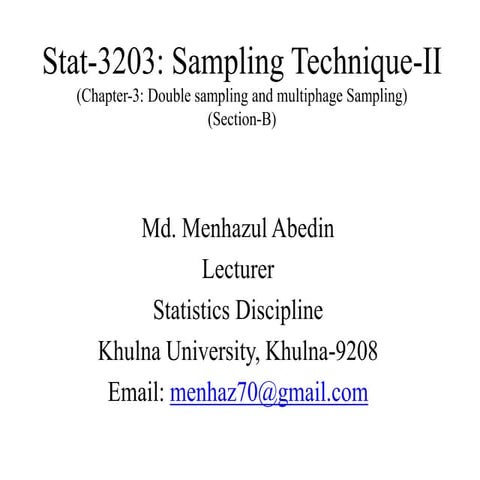 Stat 3203 -multphase sampling