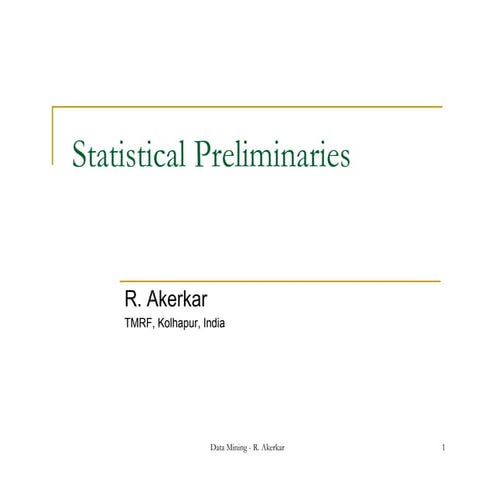 Statistical Preliminaries