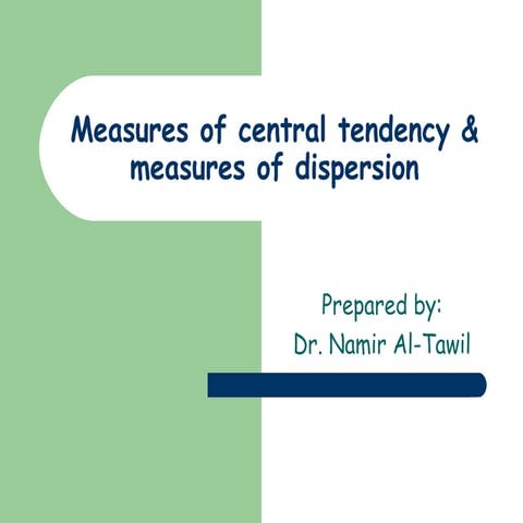 Stat3 central tendency & dispersion