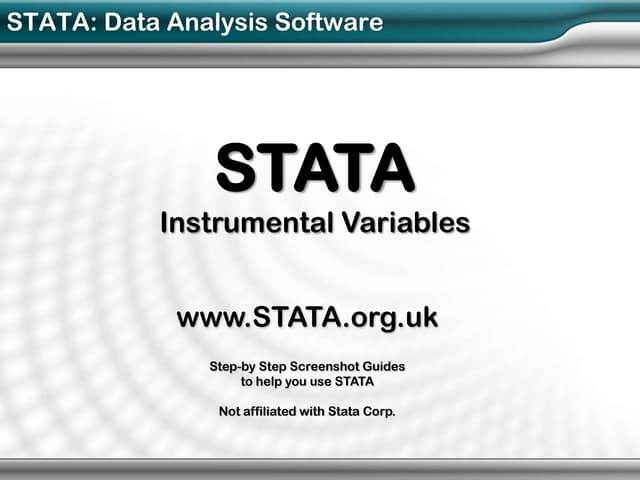 STATA - Instrumental Variables