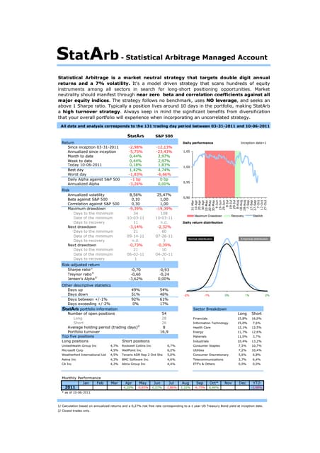 Stat Arb Factsheet   October 6 2011
