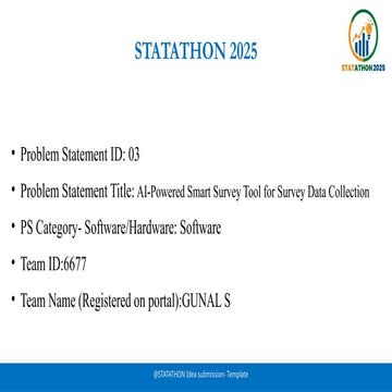 statathon nova project about survey design using ai | PPTX