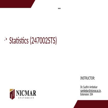 statsiscs mbastudent by ambekar of nicmar pune