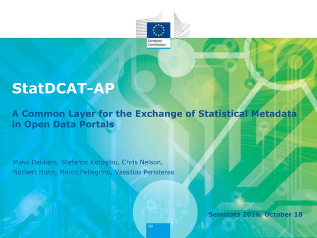 StatDCAT-Application Profile: presentation