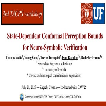 State-Dependent Conformal Perception Bounds  for Neuro-Symbolic Verification