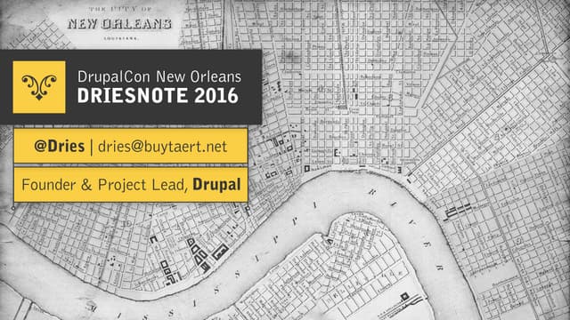 State of Drupal keynote, DrupalCon New Orleans