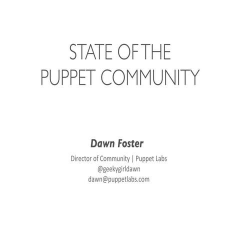 State of the Puppet Community
