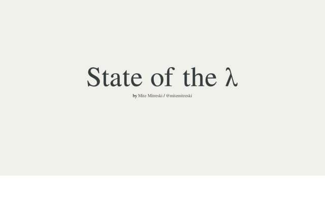 State of the lambda