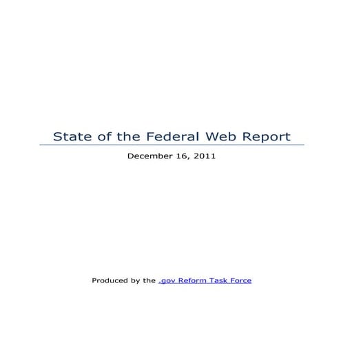 .gov Taskforce - State of-the-web