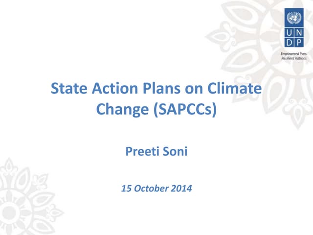 State action plans on climate change_Preeti Soni, UNDP_15 October 2014