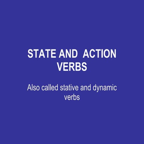 State And Action Verbs