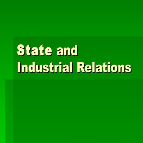 State and industrial relations