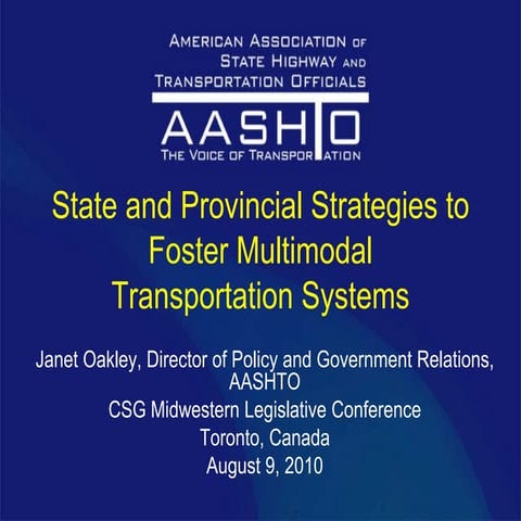 Strategies to Foster a Multimodal Transportation System