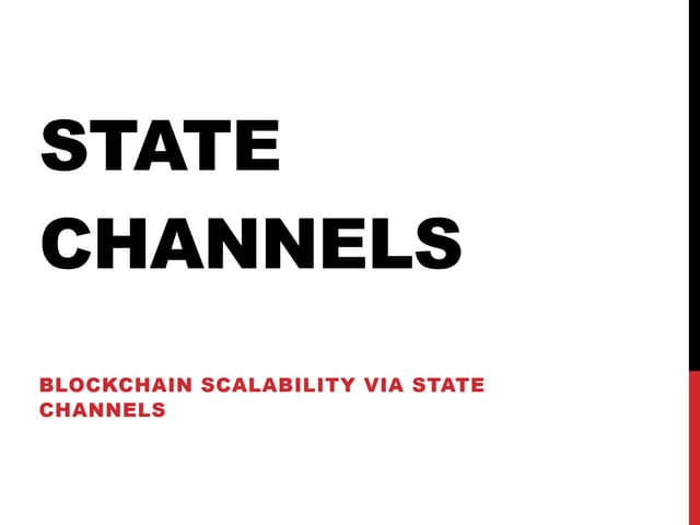 State channels and scalability