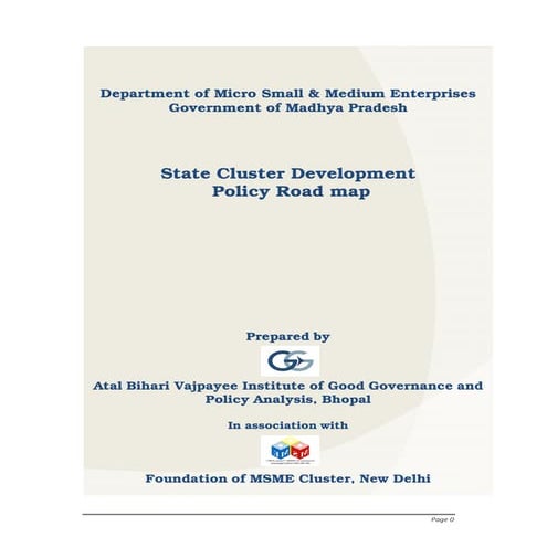 State Cluster Development Policy Road Map | PDF