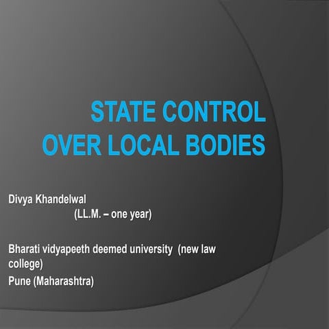State control over local bodies