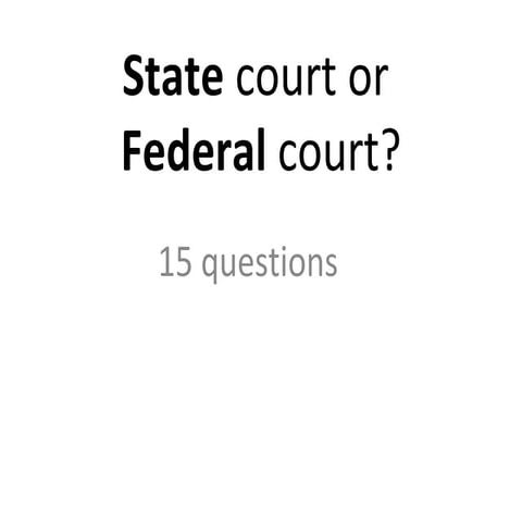 StateCourtOrFederalCourtQuestions
