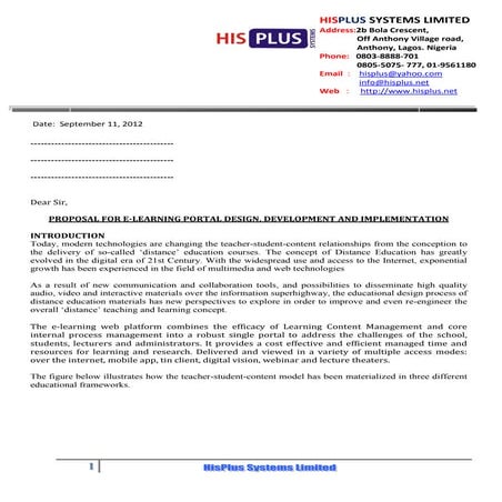 State elearning proposal