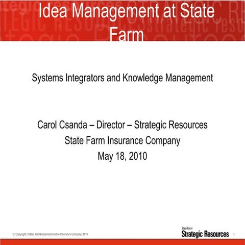 State farm idea management