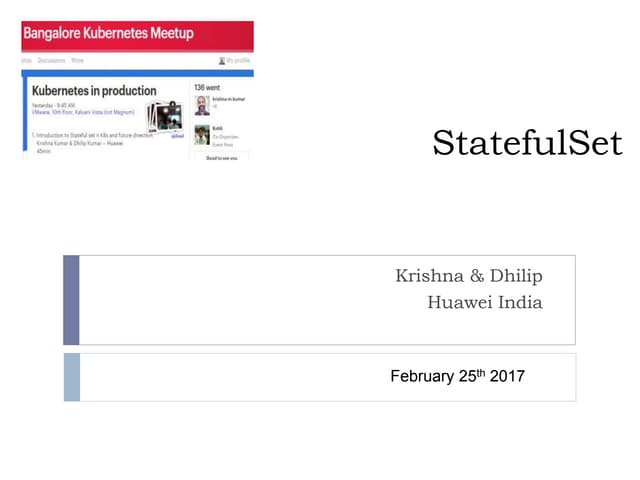 Stateful set in kubernetes implementation & usecases 