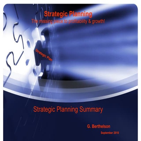 Stategic Planning Summary 091610