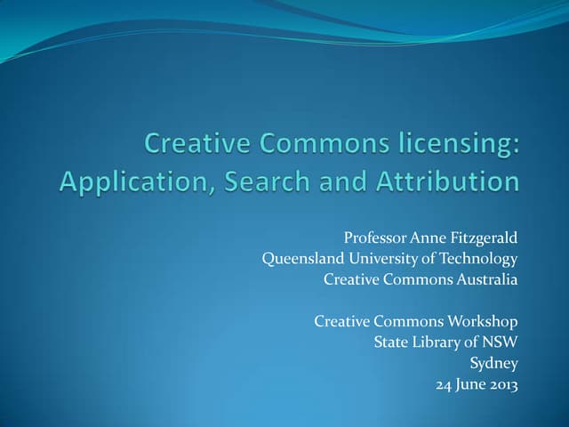 Creative Commons Licences: Applying CC licences, searching for CC-licensed ma...