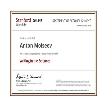 Writing in the Science