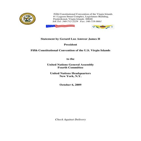 Statement of  Fifth Constitutional Convention President  Luz James II Speech ...