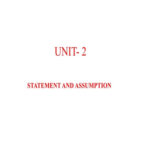 This Statement Is Based On The Assumption That STATEMENT& ASSUMPTIONS.pptx