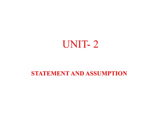 This Statement Is Based On The Assumption That STATEMENT& ASSUMPTIONS.pptx