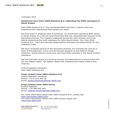 Excuses Ikea - Catalogue Arabie Saoudite