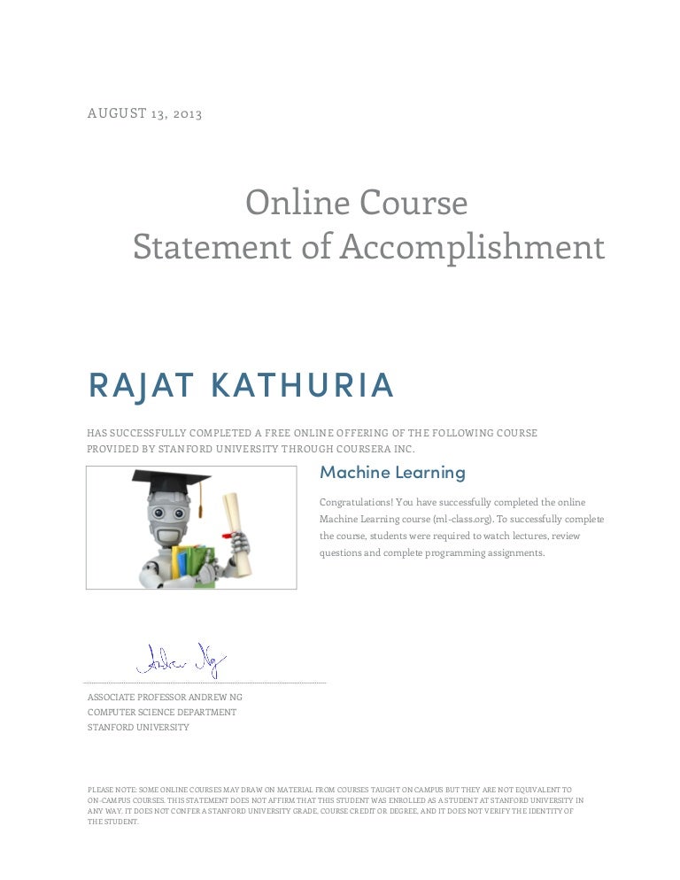 stanford university free online courses machine learning